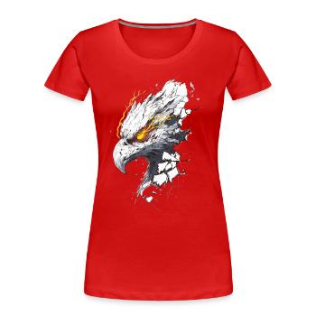 Un aigle cyborg avec une vision laser traverse le mur - T-shirt bio Premium Femme - rouge - Devant - Mia (176cm)