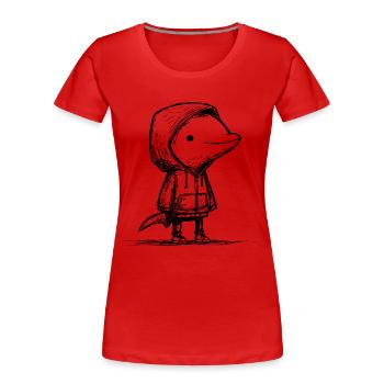 Kawaii Delfin Cartoon Skizze – süßes Motiv - Frauen Premium Bio T-Shirt - Rot - Vorne - Mia (176cm)