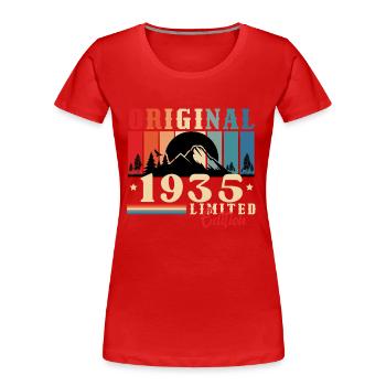 Original 1935 Cadeau D'anniversaire 1935 - T-shirt bio Premium Femme - rouge - Devant - Mia (176cm)