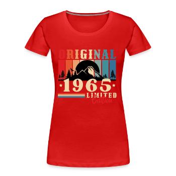 Original 1965 Millésime 1965 Anniversaire 1965 - T-shirt bio Premium Femme - rouge - Devant - Mia (176cm)