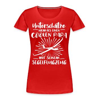 Segelfliegen Opa Segelflieger Opas Segelflug - Frauen Premium Bio T-Shirt - Rot - Vorne - Mia (176cm)