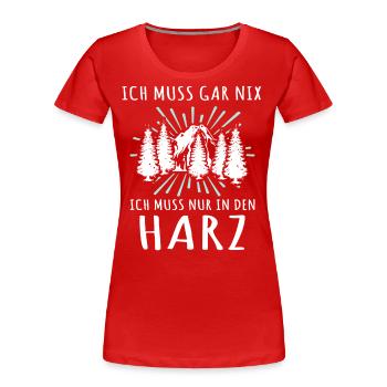 Harz Urlaub Harzer - Frauen Premium Bio T-Shirt - Rot - Vorne - Mia (176cm)