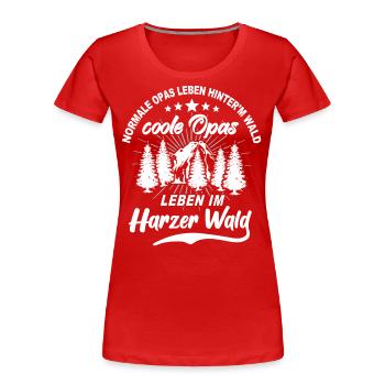 Harzer Opa Harz Grossvater - Frauen Premium Bio T-Shirt - Rot - Vorne - Mia (176cm)