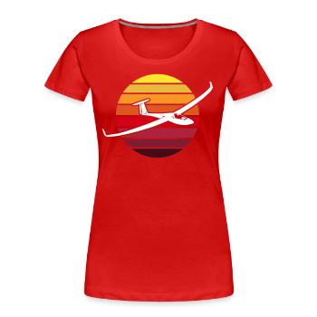 Segelflugzeug Fliegen Segelfliegen Segelflieger - Frauen Premium Bio T-Shirt - Rot - Vorne - Mia (176cm)