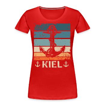 Kiel Spruch Kieler Souvenir - Frauen Premium Bio T-Shirt - Rot - Vorne - Mia (176cm)