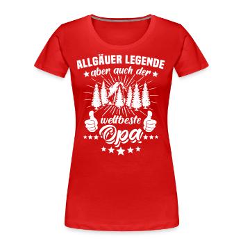 Allgäu Opa Allgäuer Grossvater Allgaeu - Frauen Premium Bio T-Shirt - Rot - Vorne - Mia (176cm)