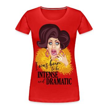 Dramatic - Women's Premium Organic T-Shirt - red - Front - Mia (176cm)