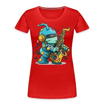 Saxobot - T-shirt bio Premium Femme - rouge - Devant - Mia (176cm)