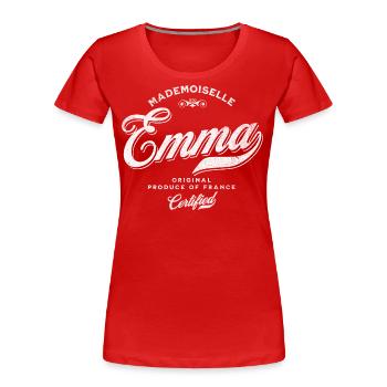 Mademoiselle Emma - T-shirt bio Premium Femme - rouge - Devant - Mia (176cm)