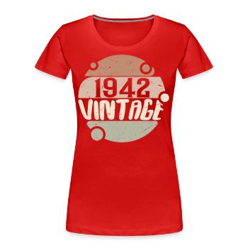 Vintage 1942 Retro Geschenke 1942 Vintage 1942 - Frauen Premium Bio T-Shirt - Rot - Vorne - Mia (176cm)