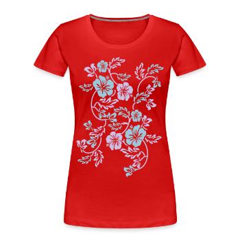 hawaii flower - Frauen Premium Bio T-Shirt - Rot - Vorne - Mia (176cm)
