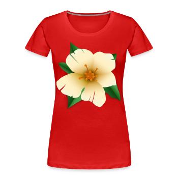 Hibiscus flower - Women's Premium Organic T-Shirt - red - Front - Mia (176cm)