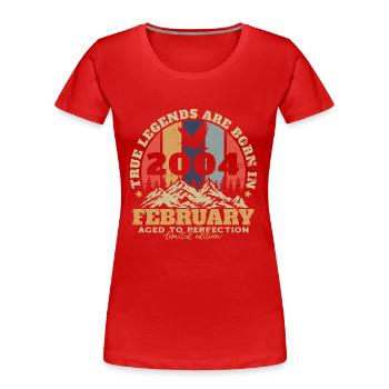 February 2004 Vintage Birthday 2004 Gift - Women's Premium Organic T-Shirt - red - Front - Mia (176cm)