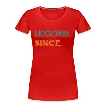 Legend since 2004 Birthday Gift - Women's Premium Organic T-Shirt - red - Front - Mia (176cm)