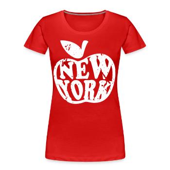 New York Vintage Big Apple - Frauen Premium Bio T-Shirt - Rot - Vorne - Mia (176cm)