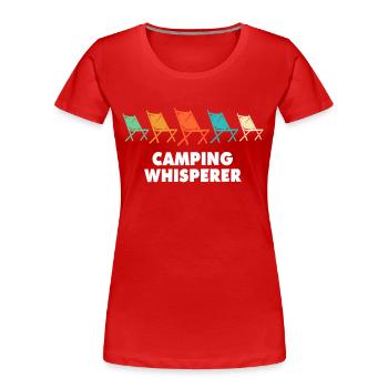 Camping Campingplatz Campen - Frauen Premium Bio T-Shirt - Rot - Vorne - Mia (176cm)