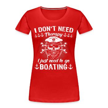 Captain Boating Therapy - Women's Premium Organic T-Shirt - red - Front - Mia (176cm)