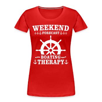 Captain Boat Sailing Ship Therapy - Women's Premium Organic T-Shirt - red - Front - Mia (176cm)