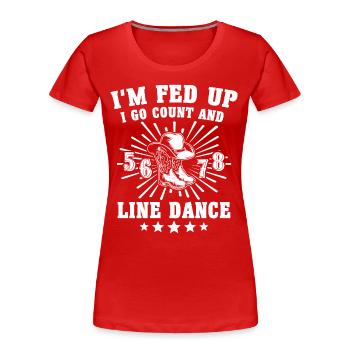 Line Dancing Line Dance - Frauen Premium Bio T-Shirt - Rot - Vorne - Mia (176cm)