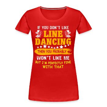Line Dancer Line Dancing - Women's Premium Organic T-Shirt - red - Front - Mia (176cm)