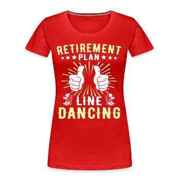 Line Dancer Line Dancing - Frauen Premium Bio T-Shirt - Rot - Vorne - Mia (176cm)