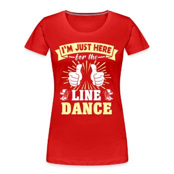Line Dancer Line Dancing - Frauen Premium Bio T-Shirt - Rot - Vorne - Mia (176cm)