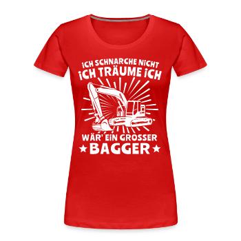 Baggerfuehrer Baggerfahrer - Frauen Premium Bio T-Shirt - Rot - Vorne - Mia (176cm)