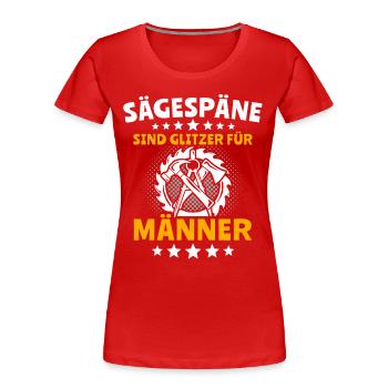 Zimmermann Zimmerer - Frauen Premium Bio T-Shirt - Rot - Vorne - Mia (176cm)