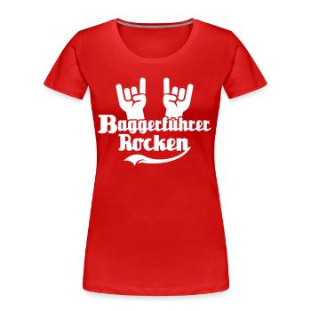 Baggerfuehrer Baggerfahrer - Frauen Premium Bio T-Shirt - Rot - Vorne - Mia (176cm)