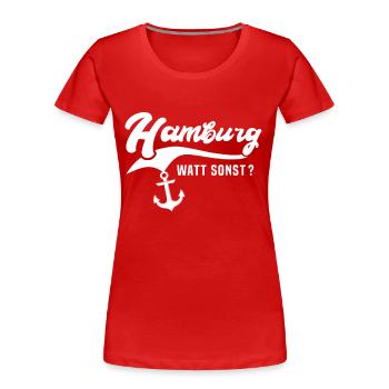 Hambourg dicte Hambourg - T-shirt bio Premium Femme - rouge - Devant - Mia (176cm)