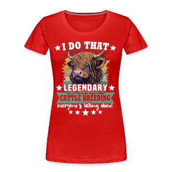 Highland Cattle Cow - Women's Premium Organic T-Shirt - red - Front - Mia (176cm)