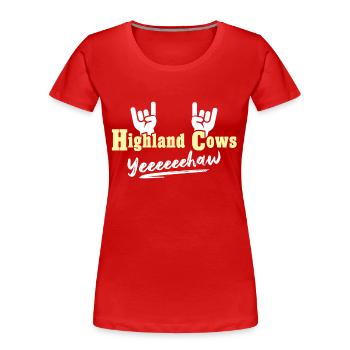 Highland Cattle Cow - Women's Premium Organic T-Shirt - red - Front - Mia (176cm)