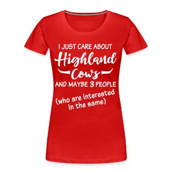 Highland Cow - Women's Premium Organic T-Shirt - red - Front - Mia (176cm)