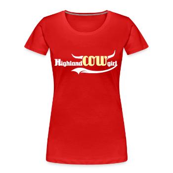 Highland Cattle Girl Highland Cow - Women's Premium Organic T-Shirt - red - Front - Mia (176cm)