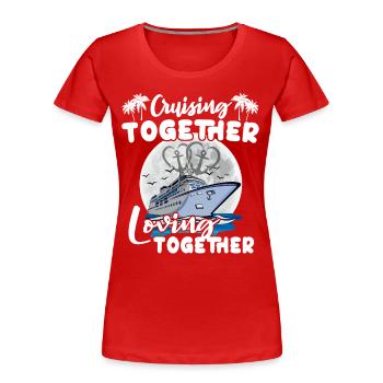 Croisière Love Lune de miel - T-shirt bio Premium Femme - rouge - Devant - Mia (176cm)