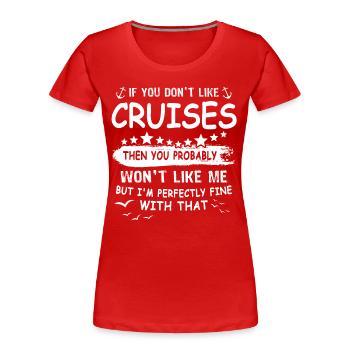 Croisière Voyage Bateau de croisière - T-shirt bio Premium Femme - rouge - Devant - Mia (176cm)