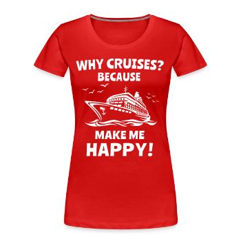 Croisière Voyage Bateau de croisière - T-shirt bio Premium Femme - rouge - Devant - Mia (176cm)