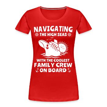 Kreuzfahrt Familie - Frauen Premium Bio T-Shirt - Rot - Vorne - Mia (176cm)