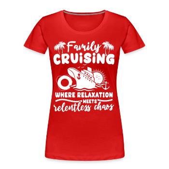 Kreuzfahrt Familie - Frauen Premium Bio T-Shirt - Rot - Vorne - Mia (176cm)