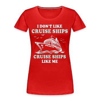 Croisière en bateau de croisière - T-shirt bio Premium Femme - rouge - Devant - Mia (176cm)
