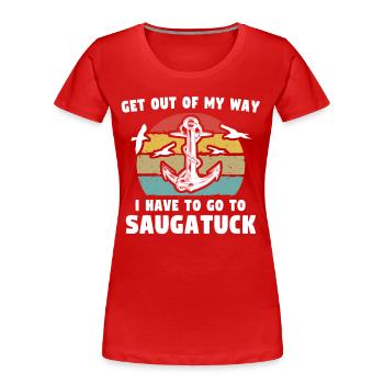 Saugatuck Michigan - Frauen Premium Bio T-Shirt - Rot - Vorne - Mia (176cm)
