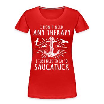 Saugatuck souvenir - Frauen Premium Bio T-Shirt - Rot - Vorne - Mia (176cm)