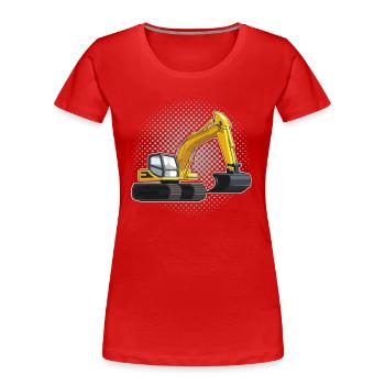 Baggerfahrer - Frauen Premium Bio T-Shirt - Rot - Vorne - Mia (176cm)