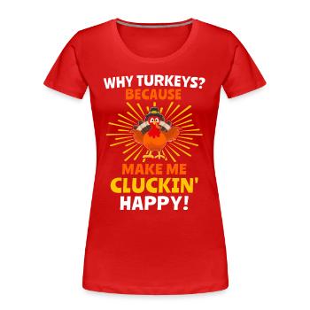 Dinde Thanksgiving - T-shirt bio Premium Femme - rouge - Devant - Mia (176cm)
