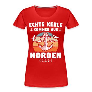 Norden Mann - Frauen Premium Bio T-Shirt - Rot - Vorne - Mia (176cm)