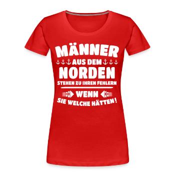 Norden Nordener - Frauen Premium Bio T-Shirt - Rot - Vorne - Mia (176cm)