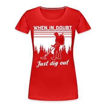 Probes Metal Detector Treasure Hunter - Women's Premium Organic T-Shirt - red - Front - Mia (176cm)