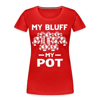 Poker Pokern - Frauen Premium Bio T-Shirt - Rot - Vorne - Mia (176cm)