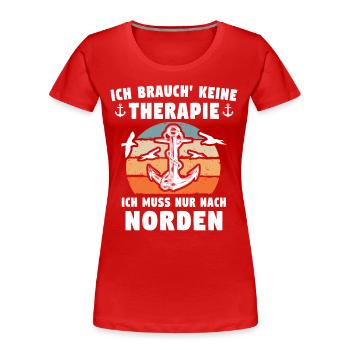 Norden Sprüche Nordener - Frauen Premium Bio T-Shirt - Rot - Vorne - Mia (176cm)