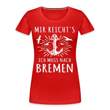 Bremen - Frauen Premium Bio T-Shirt - Rot - Vorne - Mia (176cm)